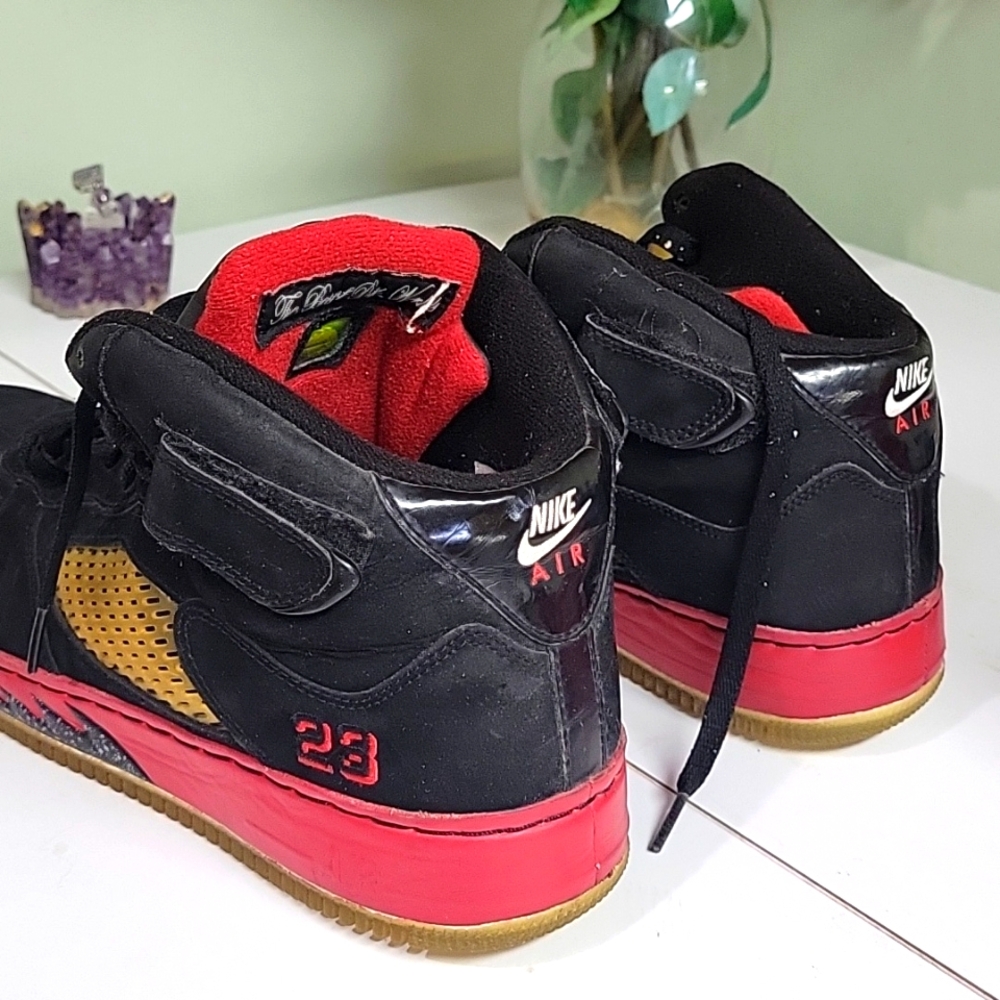 Nike Air Jordan Fusion 5 High Top Mens Size 11.5 45.5 Black Red Shoes 318608-062 - Picture 7 of 13